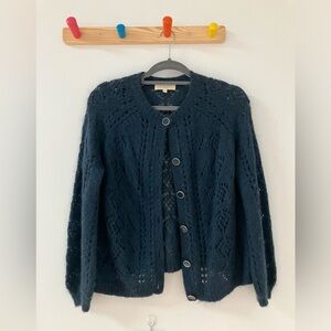 Sezane Mohair Blend Cardigan, Forest Green